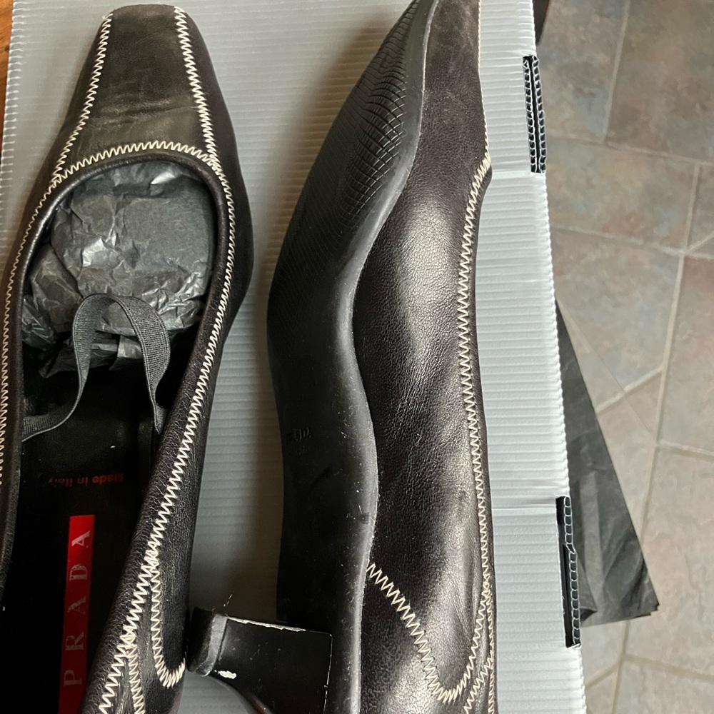 Prada Nappa Sport 'B' Shoes in Nero - Picture 3 of 9